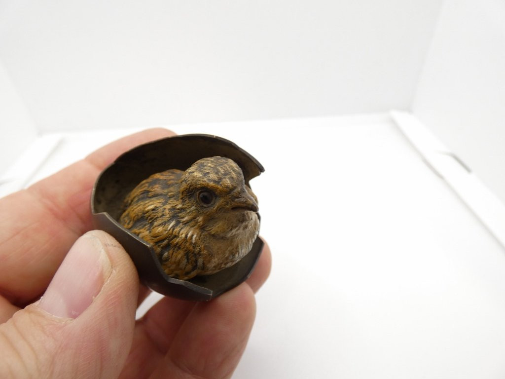 Vienna Bronze, Bird Emerging From Its Shell, 19th Century-photo-4