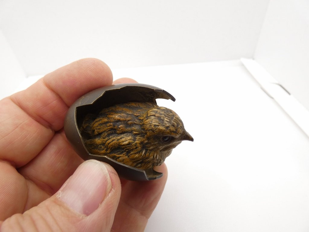 Vienna Bronze, Bird Emerging From Its Shell, 19th Century-photo-2