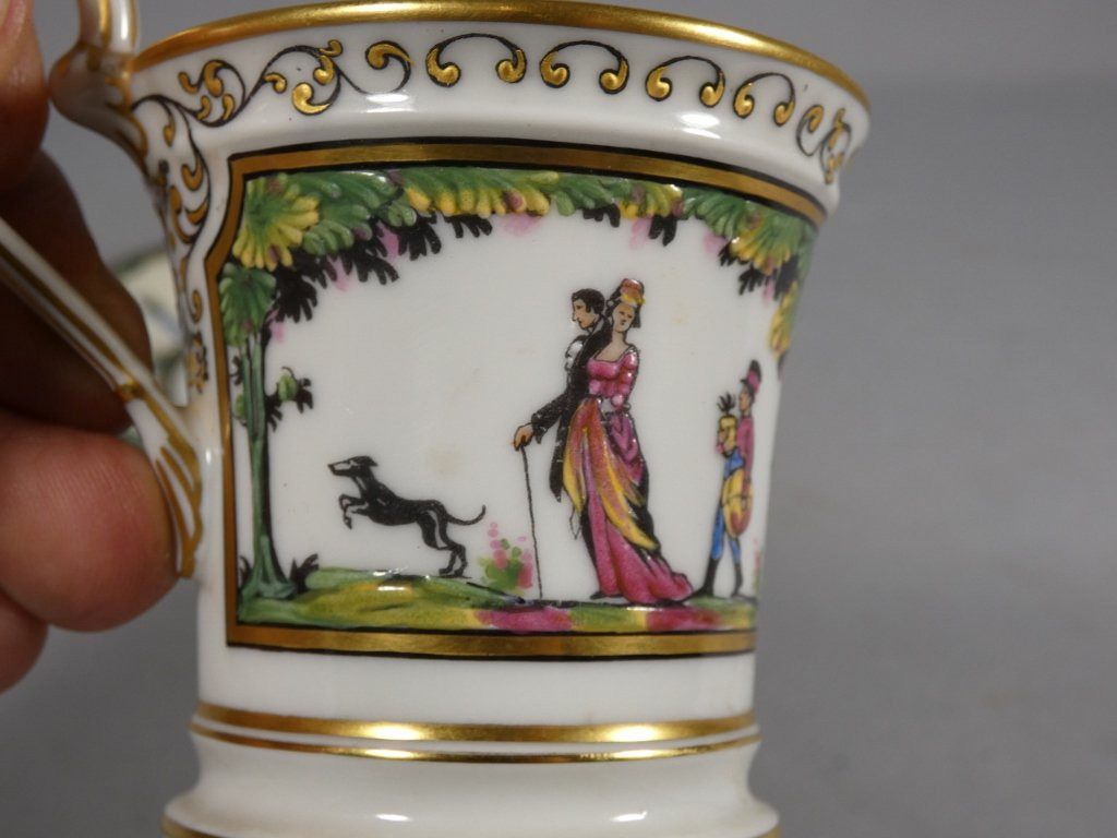Stroll Through The Palais Royal, Raynaud Limoges Porcelain Cup And Saucer-photo-1