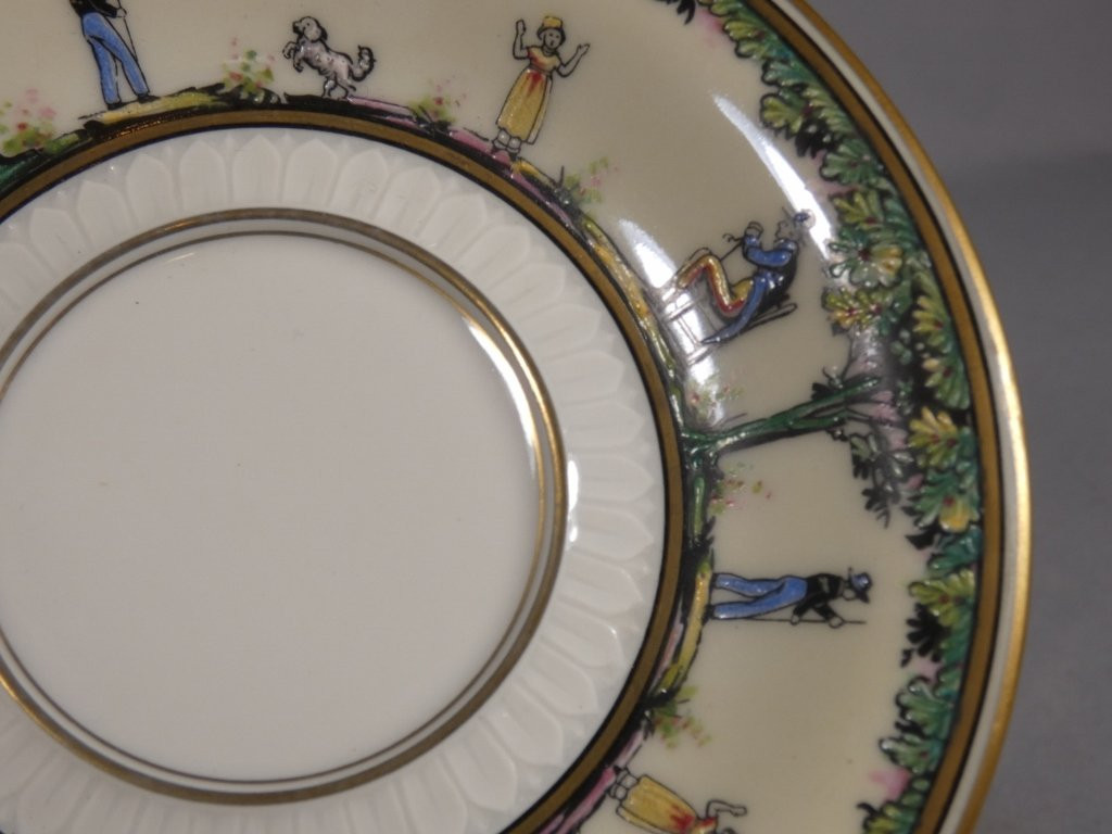 Stroll Through The Palais Royal, Raynaud Limoges Porcelain Cup And Saucer-photo-7