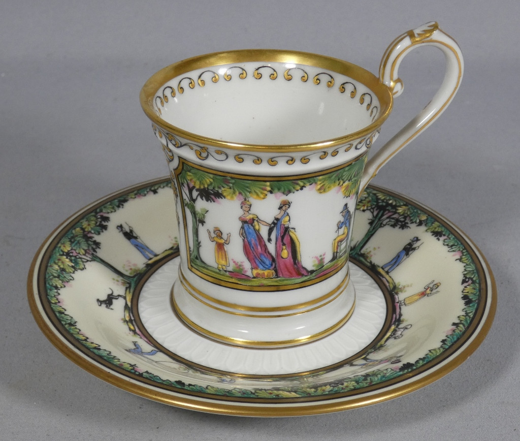 Stroll Through The Palais Royal, Raynaud Limoges Porcelain Cup And Saucer