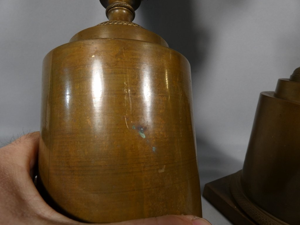 Pair Of Empire Period Patinated Bronze Cassolette Vases, Depicting A Farandole Of Bacchantes, 19th Century-photo-6