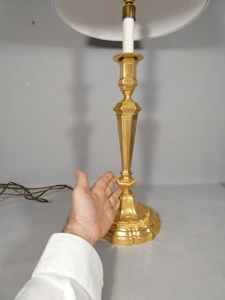 Large Regency Style Lamp In Gilt Bronze, 20th Century-photo-2