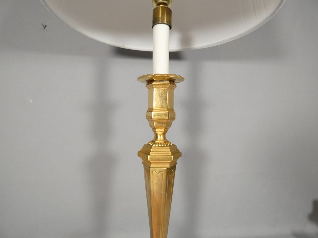 Large Regency Style Lamp In Gilt Bronze, 20th Century-photo-4
