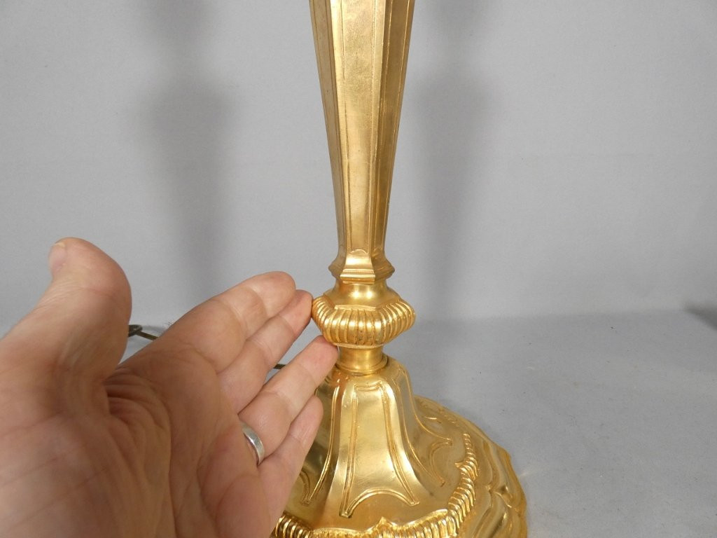 Large Regency Style Lamp In Gilt Bronze, 20th Century-photo-1