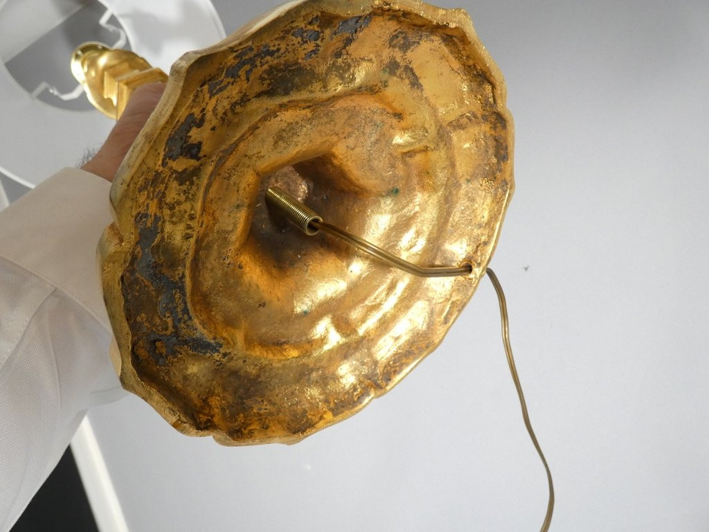Large Regency Style Lamp In Gilt Bronze, 20th Century-photo-4