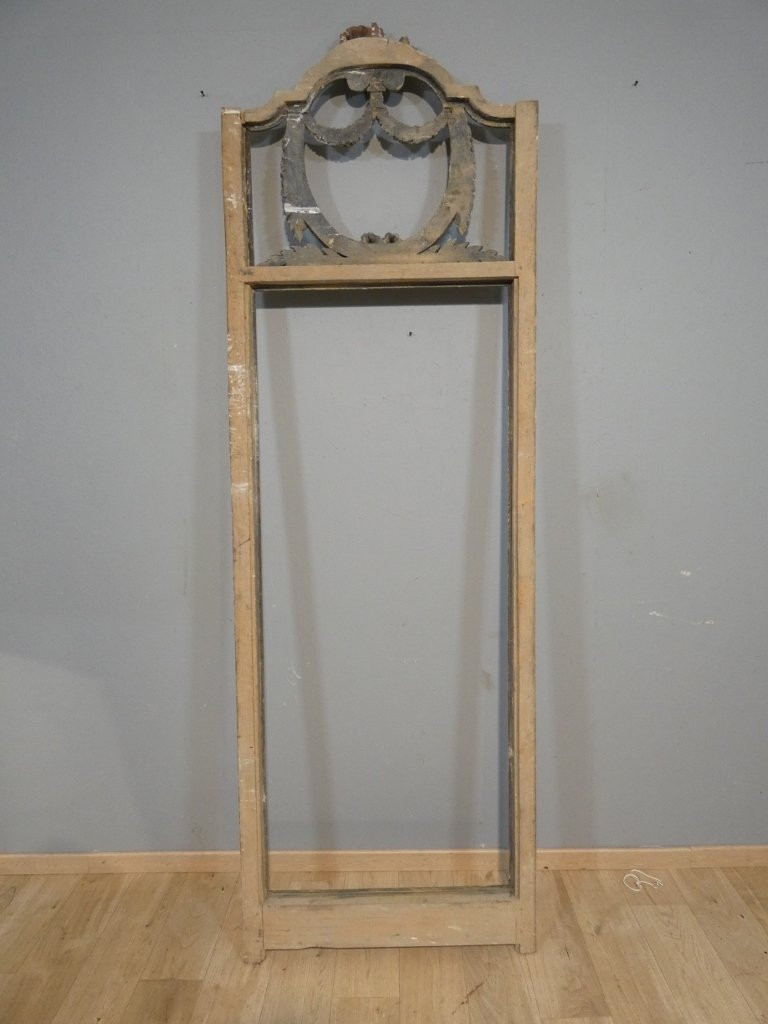 280 Cm High! Very Large Louis XVI Style Trumeau Frame In Carved And Gilded Wood.-photo-5