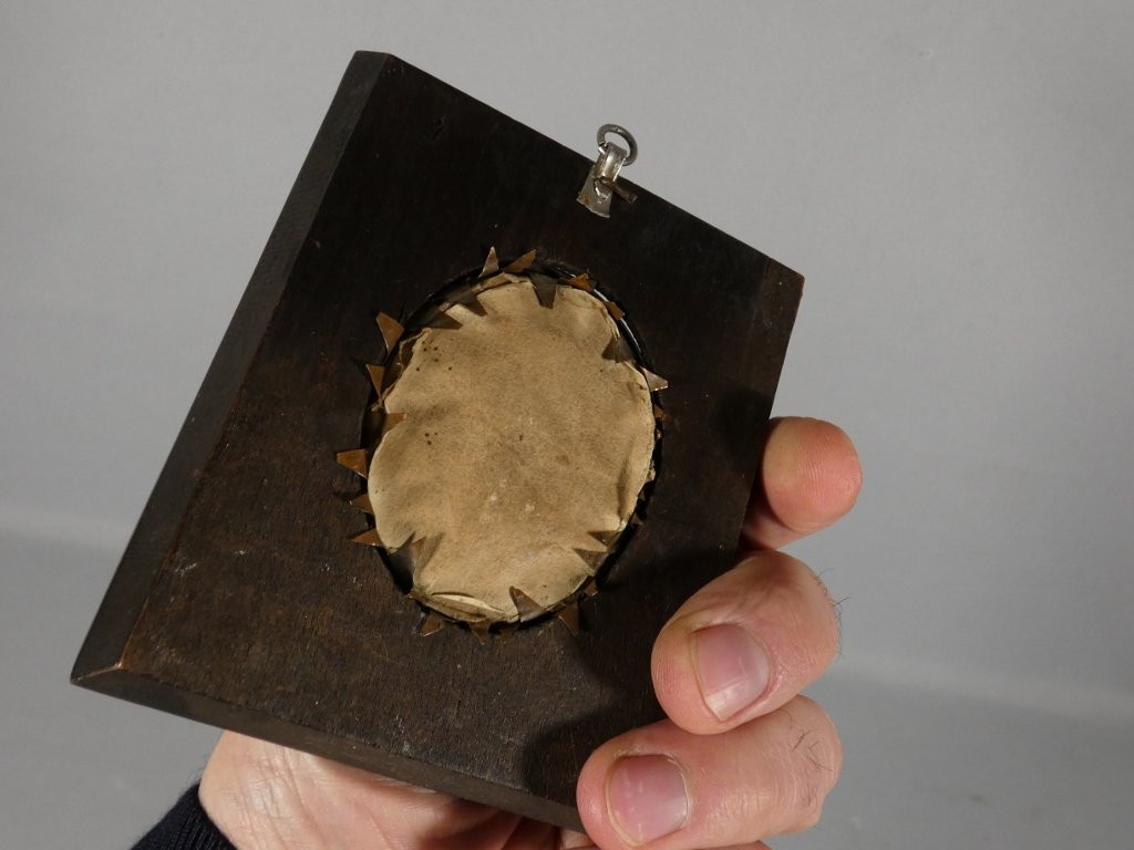 Portrait miniature d'un jeune homme époque Empire, début XIX ème-photo-3