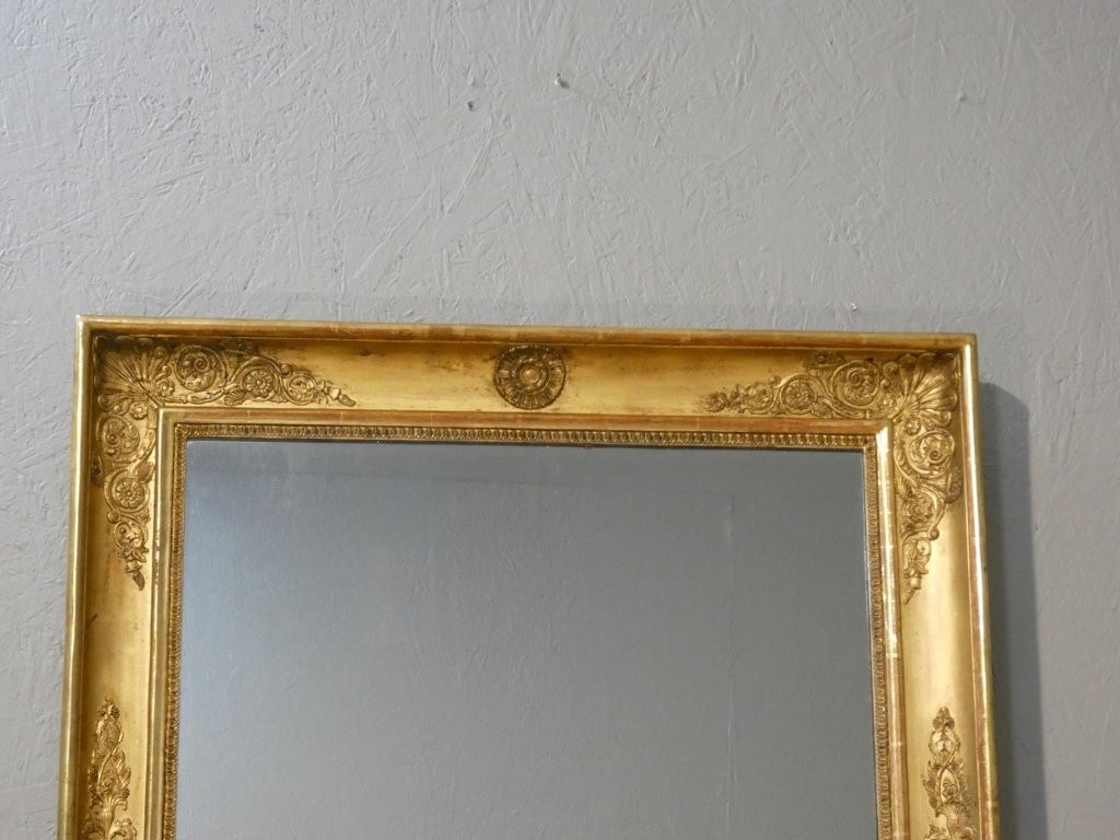 Empire Period Mirror In Wood And Gilded Stucco With Mercury Glass, Early 19th Century-photo-1