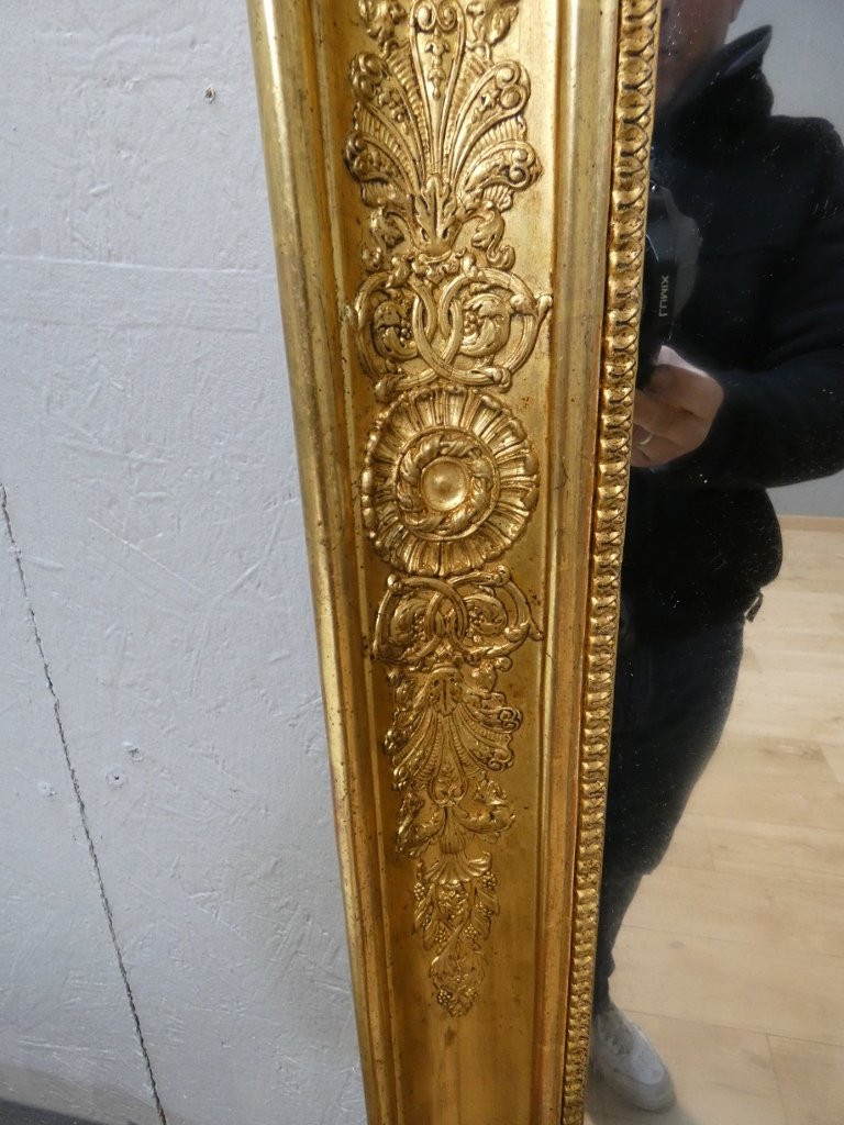 Empire Period Mirror In Wood And Gilded Stucco With Mercury Glass, Early 19th Century-photo-7