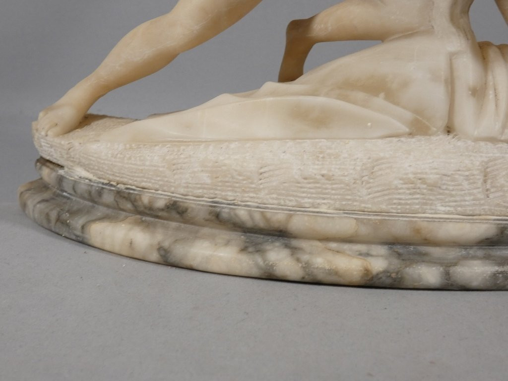 Psyche And Cupid, Alabaster Sculpture After Canova, Italy, Early 20th Century-photo-4