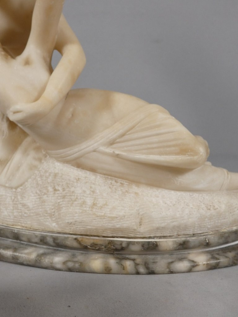 Psyche And Cupid, Alabaster Sculpture After Canova, Italy, Early 20th Century-photo-2