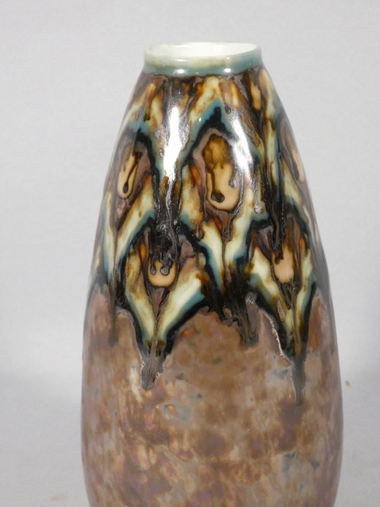 Camille Tharaud Limoges, Art Deco Vase In High-fire Porcelain, 1935-photo-2