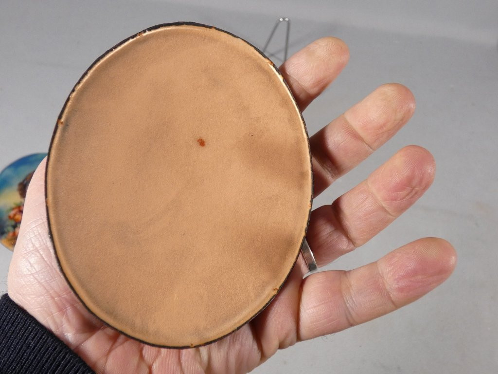 Camille Fauré Limoges, Enamel Medallion On Copper, Young Woman Marquise-photo-4