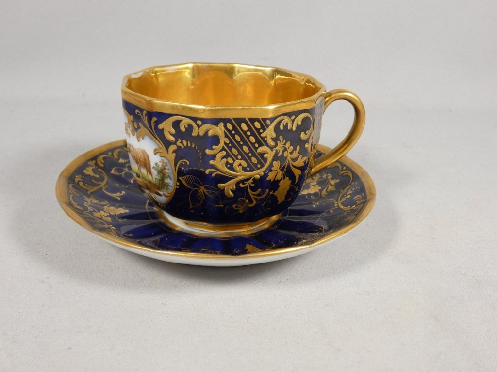 Tasse de collection d'époque Restauration peinte à la main , manufacture Pochet Deroche-photo-6