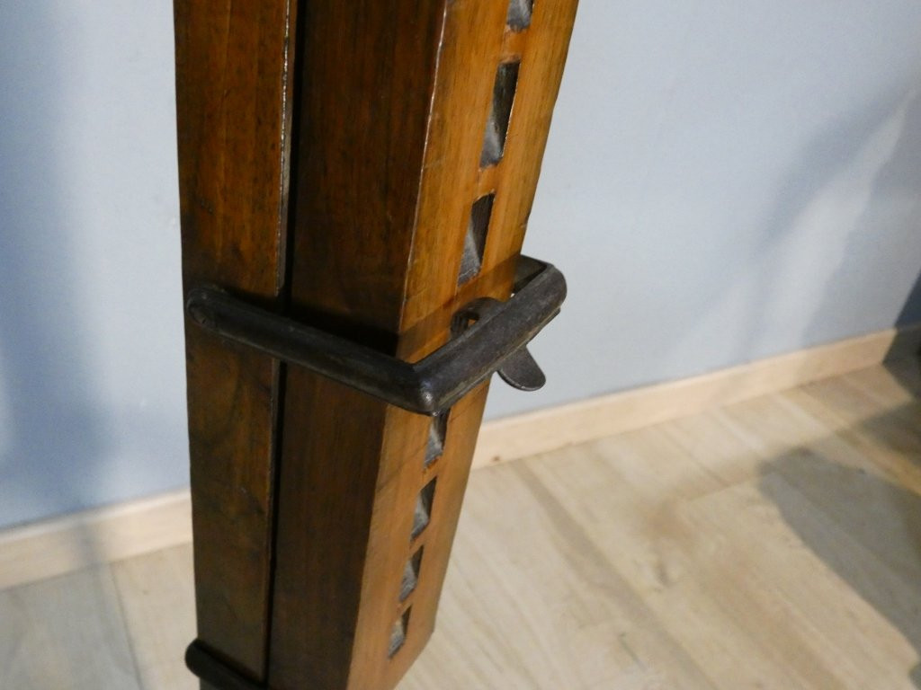 Music Lectern, Double-sided Musician's Stand In Solid Walnut, Rack And Pinion System, 19th Century-photo-3