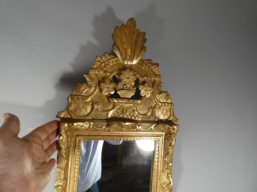 Louis XIV Style Mirror In Carved And Gilded Wood, 18th Century-photo-1