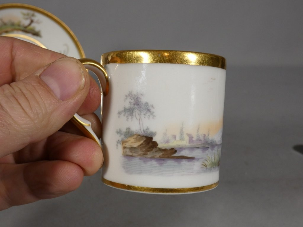 Halley Workshop (1800-1822), Hand-painted Porcelain Liter Cup, 19th Century-photo-1