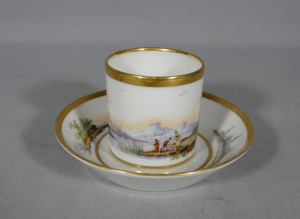 Halley Workshop (1800-1822), Hand-painted Porcelain Liter Cup, 19th Century-photo-5