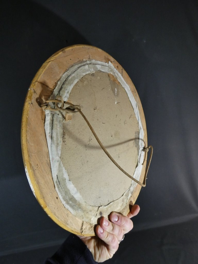 Reliquary Frame With Hair In Gilt Wood And Convex Glass, Napoleon III Period-photo-5