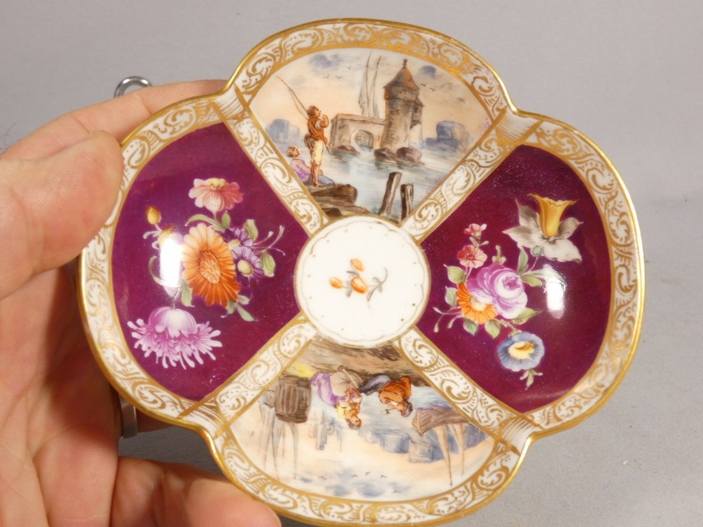 Augustus Rex, Hand-painted Meissen Porcelain Collector's Chocolate Cup, 19th Century-photo-5