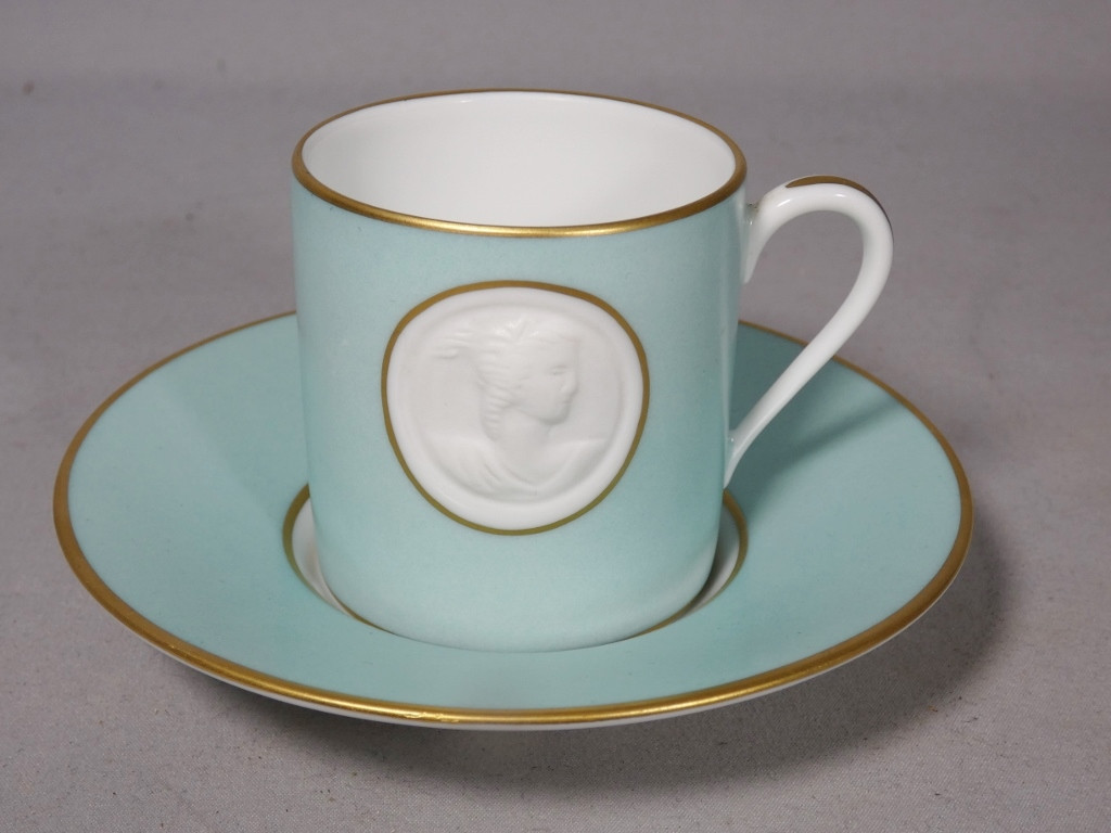 Limoges Porcelain Collector's Cup, Antique-style Biscuit Profile, Raynaud Manufactory