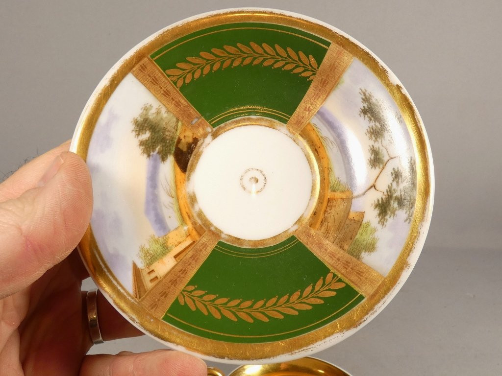 Tasse de collection porcelaine de Paris époque Empire, la marchande de rue XIX ème-photo-4