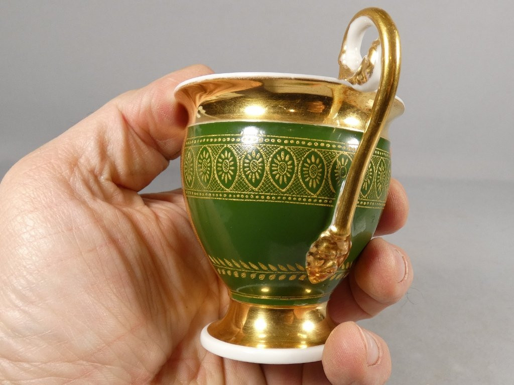 Tasse de collection porcelaine de Paris époque Empire, la marchande de rue XIX ème-photo-2
