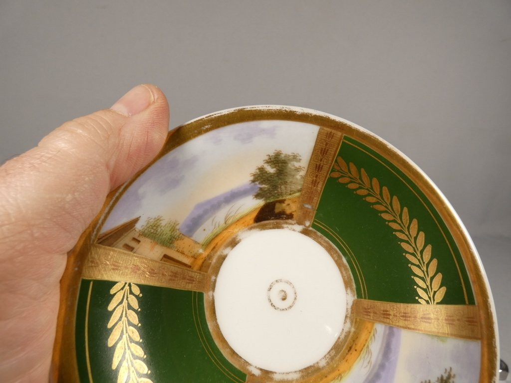 Tasse de collection porcelaine de Paris époque Empire, la marchande de rue XIX ème-photo-5