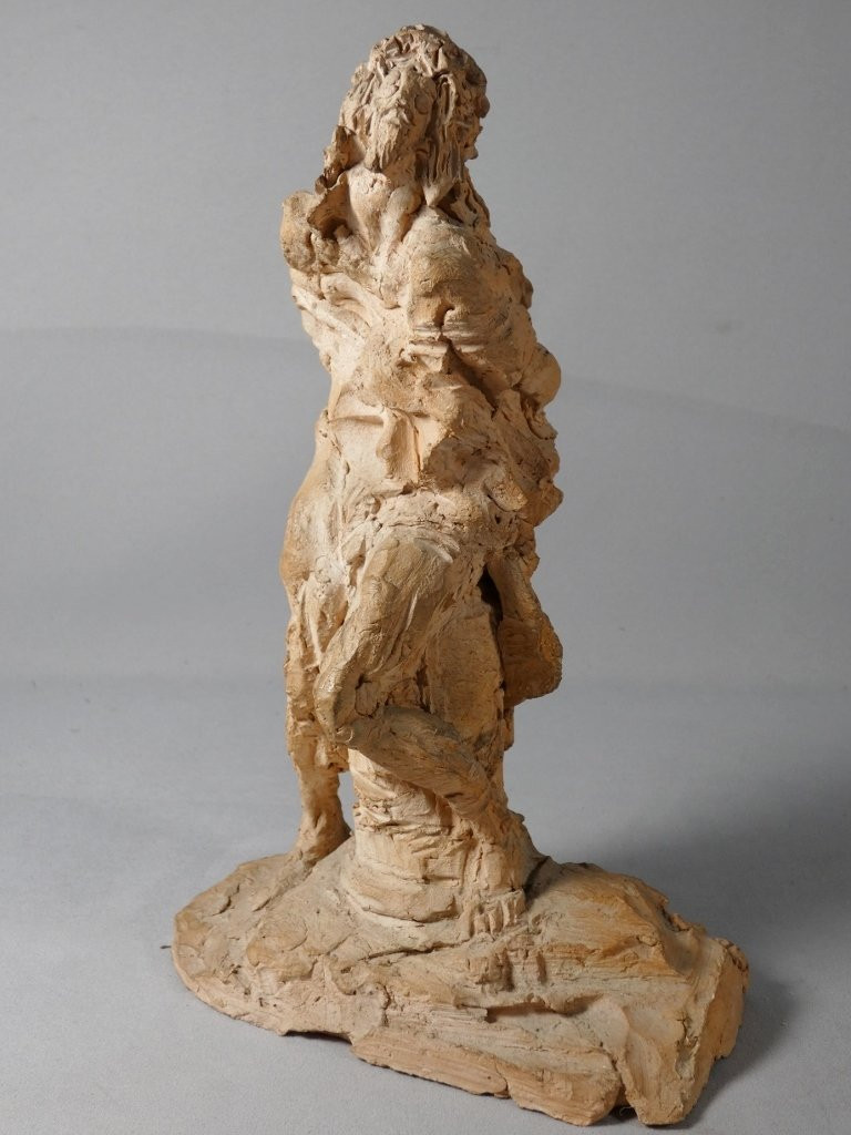 Christ à la colonne, sculpture originale en terre cuite par André Vermare (1869-1949)-photo-3