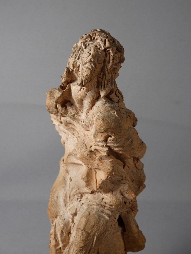 Christ à la colonne, sculpture originale en terre cuite par André Vermare (1869-1949)-photo-4