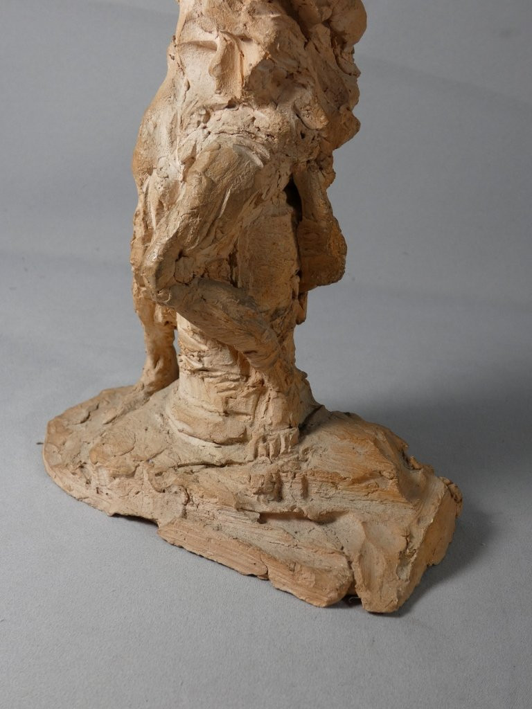 Christ à la colonne, sculpture originale en terre cuite par André Vermare (1869-1949)-photo-2