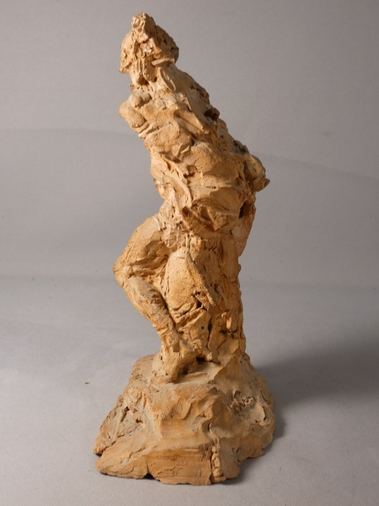 Christ à la colonne, sculpture originale en terre cuite par André Vermare (1869-1949)-photo-3