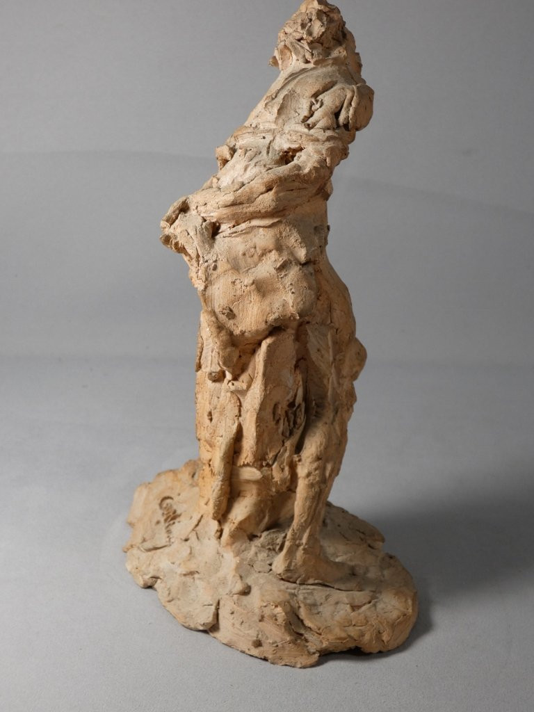 Christ à la colonne, sculpture originale en terre cuite par André Vermare (1869-1949)-photo-6