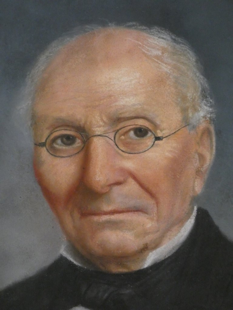 Large 19th-century Pastel Portrait Of A Man With Glasses, Dated 1868, Signed F. Laffargue, Giltwood Frame-photo-2