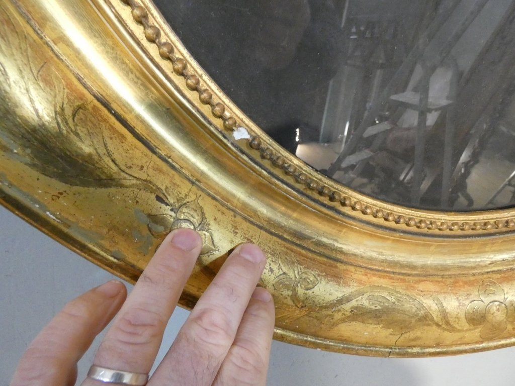 Large 19th-century Pastel Portrait Of A Man With Glasses, Dated 1868, Signed F. Laffargue, Giltwood Frame-photo-6