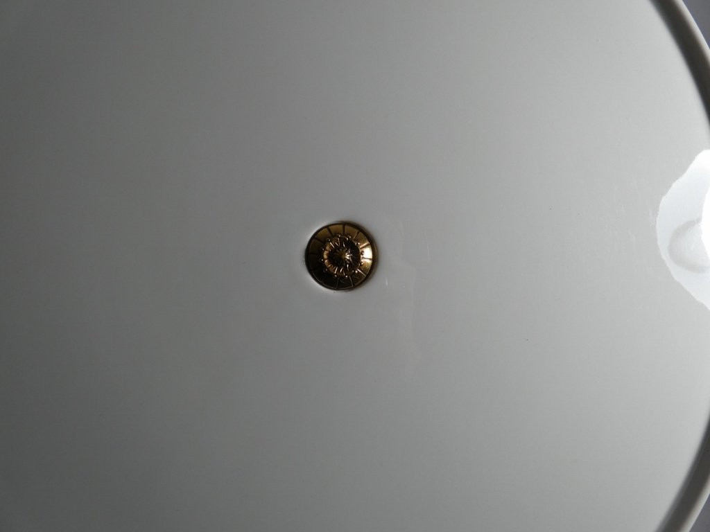 White Porcelain Pedestal Table From Limoges, Louis XV Style, Circa 1960-photo-4