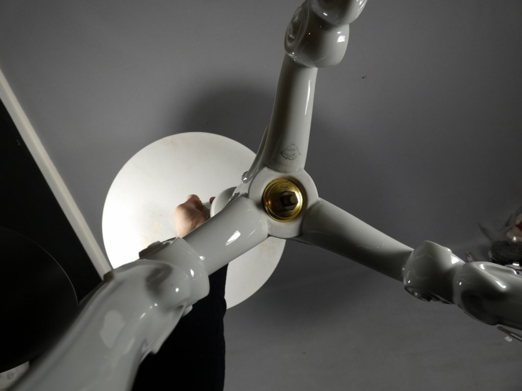 White Porcelain Pedestal Table From Limoges, Louis XV Style, Circa 1960-photo-6