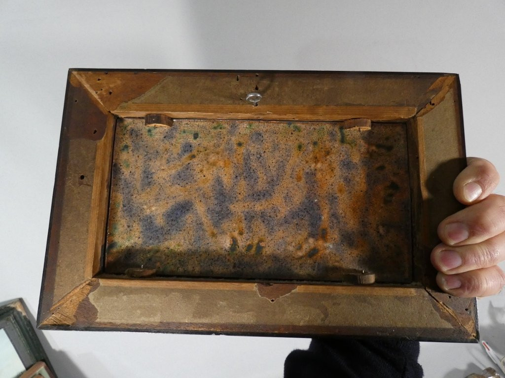 Étienne Marie Alfred Garnier, émail d'après Le Titien, Amour Sacré Amour Profane, époque XIX è-photo-3