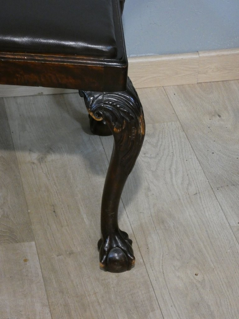 6 English Chippendale Dining Chairs In Mahogany, Early 20th Century-photo-2