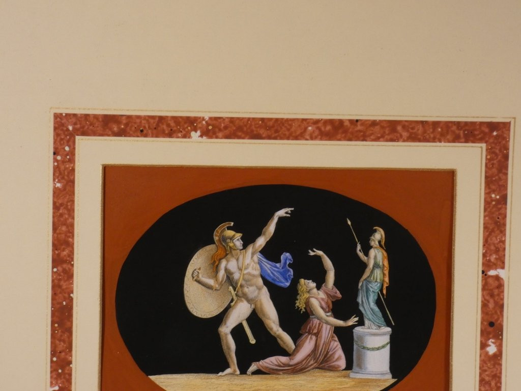 Gravure colorée  d'après l'antique "Cassandre outragée par Ajax" par Duplessis Bertaux, XIX -photo-4