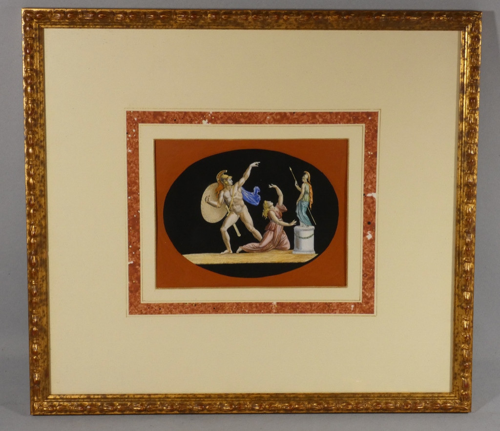 Gravure colorée  d'après l'antique "Cassandre outragée par Ajax" par Duplessis Bertaux, XIX 