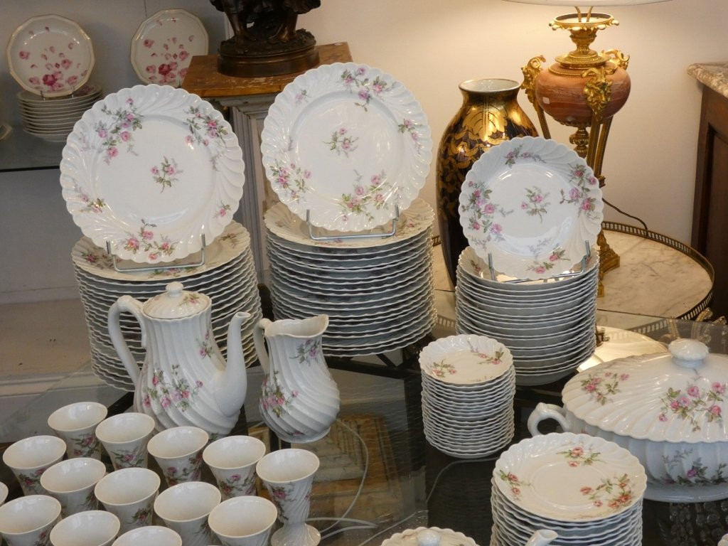 Haviland Torse Sylvie, rare service de table pour 20 personnes en porcelaine de Limoges-photo-2