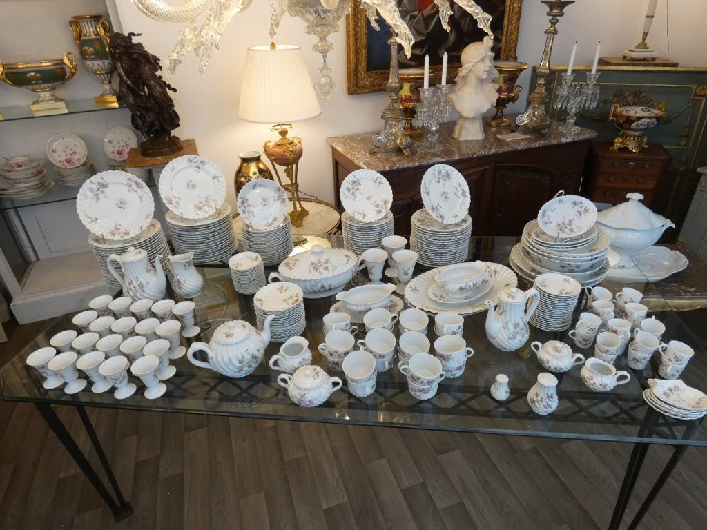 Haviland Torse Sylvie, rare service de table pour 20 personnes en porcelaine de Limoges-photo-3