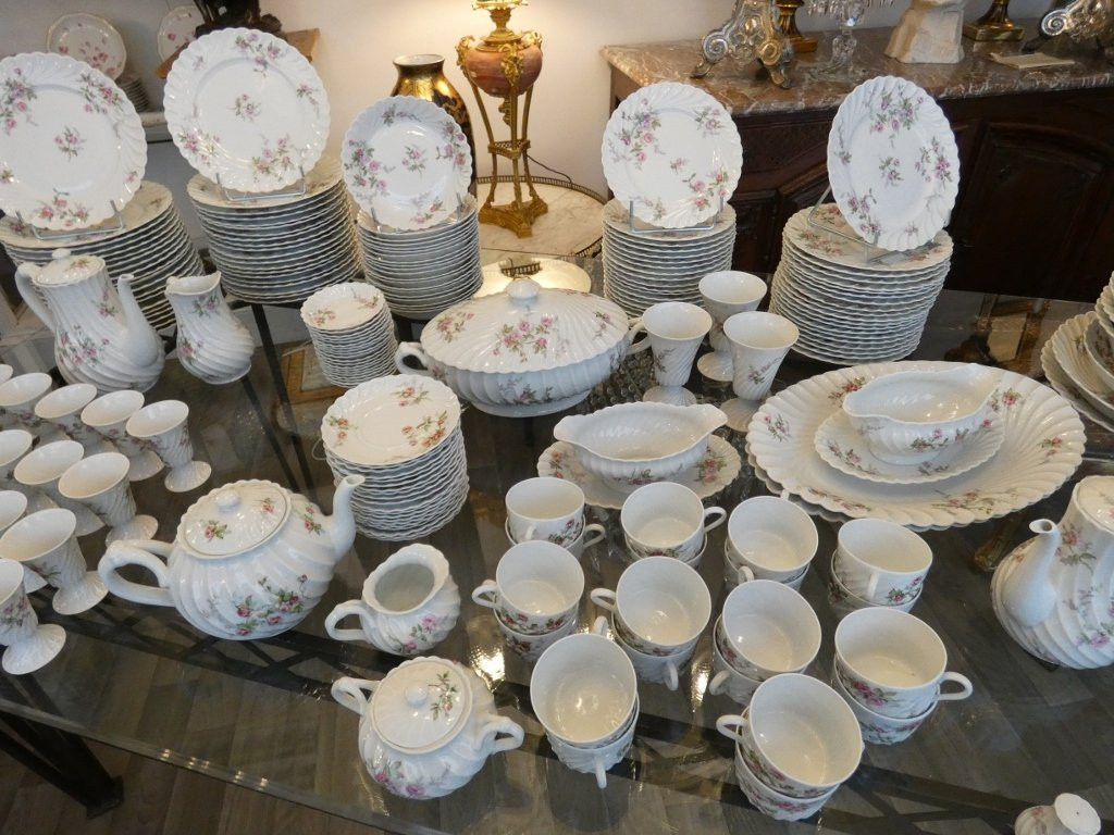 Haviland Torse Sylvie, rare service de table pour 20 personnes en porcelaine de Limoges-photo-4