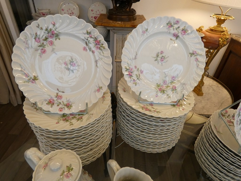 Haviland Torse Sylvie, rare service de table pour 20 personnes en porcelaine de Limoges-photo-2