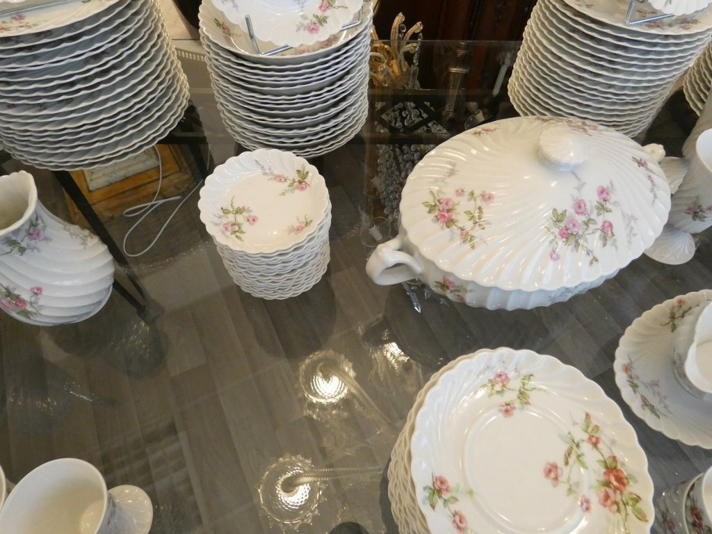 Haviland Torse Sylvie, rare service de table pour 20 personnes en porcelaine de Limoges-photo-4