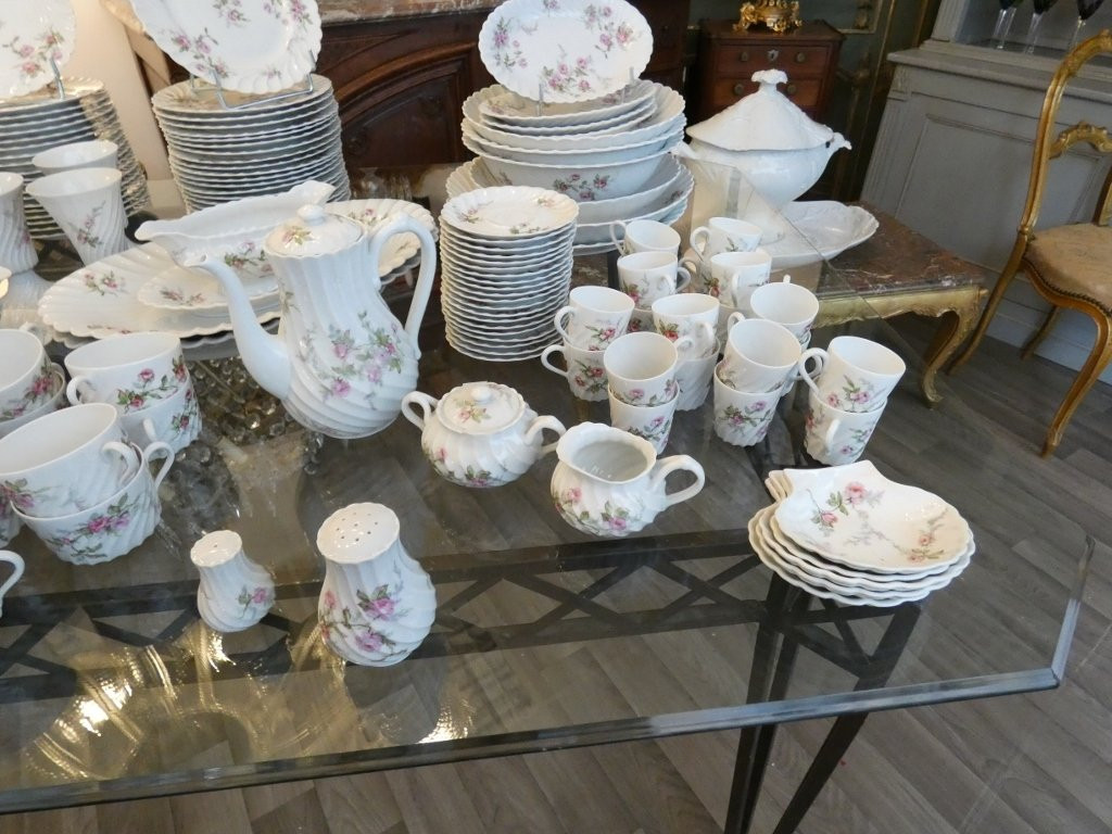 Haviland Torse Sylvie, rare service de table pour 20 personnes en porcelaine de Limoges-photo-7