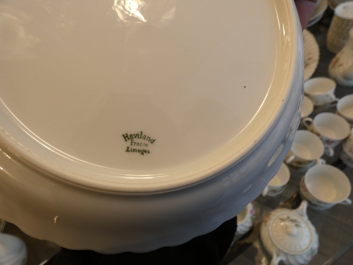 Haviland Torse Sylvie, rare service de table pour 20 personnes en porcelaine de Limoges-photo-8