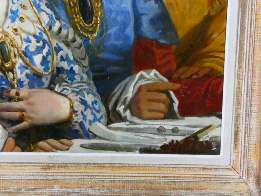 The Wedding At Cana, A Large Oil Painting On Canvas After Veronese, Late 18th Century -photo-3